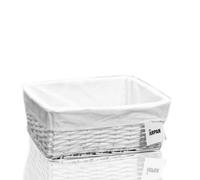 Arpan Medium White Wicker Storage Basket With Removable Lining - Special Xmas Gift Hamper