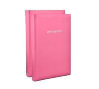 ARPAN Memo Slip In Photo Album - 300 Photo Album with Writing Space, CD/DVD Page & Index - Large 6x4 Photo for Memories, Holds 300 Photos - Perfect Photo Albums 6x4 300 Photos Slip In (Pink)