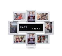 ARPAN Multi Aperture Personalised Alphabet or Number Photo Picture Frame Holds 8 X 6x4 Photos (White)