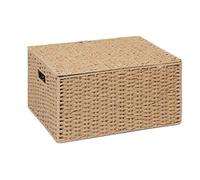 Arpan Natural Paper Rope Storage Basket Box With Lid (Xlarge)