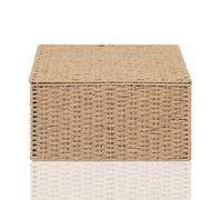 Arpan Natural Paper Rope Storage Basket Box With Lid (Xlarge)