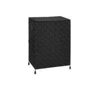 Arpan Large Nylon Folding Laundry Hamper Basket With Lid & Handle - Black