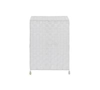 Arpan Nylon Folding Laundry Hamper Basket with Lid & Handle in White Arpan White