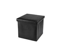 ARPAN Ottoman Deluxe Foldaway Storage Blanket Toy Box Foldable Stool Seat Soft Padded (Black)