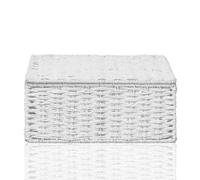 Arpan Paper Rope Rectangular Lidded Basket Hamper White Medium