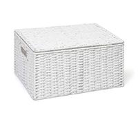ARPAN Paper Rope Storage Basket Box With Lid - White (Xlarge)