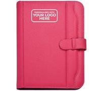 Arpan Personalised A4 Conference Portfolio Document Folder with Calculator, Notepad, Hot Pink, Professional Business File with Closure Belt (Customise with Logo)
