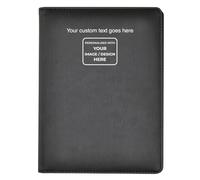ARPAN Personalised A5 Presentation Folder, 36 Pockets, 72 Sides, Portfolio Display Book with Plastic Sleeves, Certificate and Document Organiser (Black, Customise with Text & Logo)