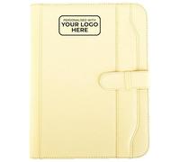 Arpan Personalised Custom Logo A4 Zipped Conference Folder Executive Portfolio Professional Business Document Case Bag Organiser (Customize with Logo) (Classic Cream)