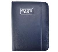 Arpan Personalised Custom Logo A4 Zipped Conference Folder, Executive Portfolio, Professional Business Document Case Bag Organiser Faux Leather (CL-913-LCD)