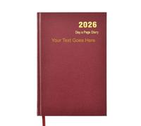 ARPAN Personalised Custom Text 2026 Day a Page Diary (A5, Burgundy)