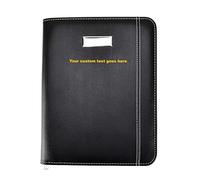 Arpan Personalised Custom Text A4 Zipped Conference Folder Executive Portfolio Professional Business Document Case Bag Organiser Faux Leather