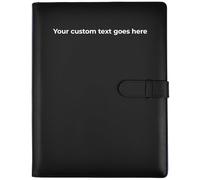Arpan Personalised Custom Text Professional Presentation Folder, 36 Pockets 72 Sides, A4 Display Book, Faux Leather (Black)