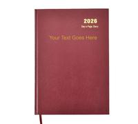 ARPAN Personalised Diary 2026 A4 - Custom Text Page a Day planner, Hardback 2026 Diary Page a Day Planner for Office, Work, School, Business & Home Organisation (Burgundy A4 with Text)