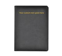 Arpan Personalised Text 24 Pockets A5 Presentation Folder Document File Folder Display Book Portfolio Professional Conference Folder Faux Leather (Black)