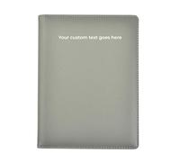 Arpan Personalised Text 24 Pockets A5 Presentation Folder Document File Folder Display Book Portfolio Professional Conference Folder Faux Leather (Grey)
