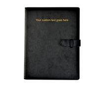 Arpan Personalised Text 36 Pockets A4 Presentation Folder Document File Folder Display Book Portfolio Professional Conference Folder Faux Leather (Black)