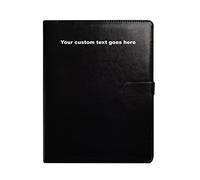 Arpan Personalised Text A4 Portfolio Case Organizer with Clipboard & Pad - Leather Portfolio Organizer | Personalised A4 Notebook & Maternity Notes Folder Personalised for Professionals (Black)