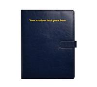 Arpan Personalised Text A4 Portfolio Case Organizer with Clipboard & Pad - Leather Portfolio Organizer | Personalised A4 Notebook & Maternity Notes Folder Personalised for Professionals (Blue)