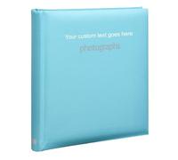 Arpan Personalised Text Photo Album with Memo Area, Slip-In Case, Book-bound, Holds 200 Photos 10x15cm/6x4 inch (Blue)