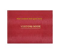 Arpan Personalised Visitor Book - Guest Register for Business, Office, Schools & Hotels | Visitors Book Hardback, Sign in and Out, Comments Book & Personalised Guest Book (Burgundy - Custom Text)