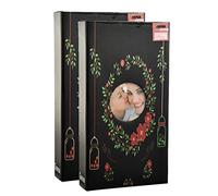 Arpan Photo Album Slip In Case 6x4"/10x15cm for 300 Photos x 2 - Flip Photo Albums 6x4 | Large Photo Albums | Arpan Album & Slip In Photo Album with CD Pocket (Black Floral)