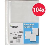 ARPAN Punched Pockets A4 Clear Transparent 45 microns PP (Polypropylene) 11 Holes ST-9605 Pack of 104