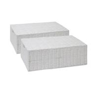 Arpan Resin Woven Storage Box, Chest Shelf Toy Cloth Basket With Lid Set Of 2(L)
