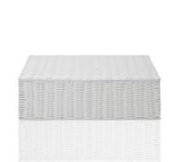 ARPAN Resin Woven Under Bed Storage Box, Chest Shelf Toy Clothes Basket With Lid - White (Large)