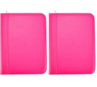 Arpan Ringbinder Folio with Zipper & Calculator Portfolio Folder Case - Pink (Pack of 2)