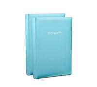 ARPAN Set of 2 Blue Memo Slip-In Photo Albums for 300 Photos 6x4 - Premium 300 Photo Album with Writing Space, CD/DVD Pocket & Index - First Day Cover Style - Perfect Photo Album 300 Photos 6x4