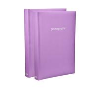 Arpan 2 x Photo Album Memo Slip In Case Photo Album For 300 x 4 x 6 Inch / 10x15 cm Photos (Purple)