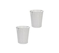 Arpan White Resin Plastic Strong Round Waste Paper Bin/Basket/Storage -Ideal For Home, Office, Hotels Arpan White