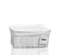 Arpan Small White Wicker Gift Hamper Storage Basket With White Cloth Lining