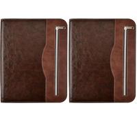 Arpan Soft Touch Conference Folder Portfolio A4 with Calculator & Pad - Chocolate Brown (Pack of 2)