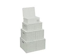 ARPAN Storage Basket Paper Rope White 36 x 28 x 18.5 cm Set of 4