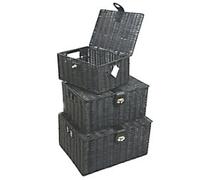 ARPAN Storage Basket Plastic Black 36 x 28 x 18.5 cm Set of 3
