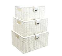 ARPAN Storage Basket Plastic White 36 x 28 x 18.5 cm Set of 3