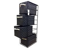 ARPAN Storage Cabinet with 4 Drawers Polypropelene Black 18 x 25 x 65 cm