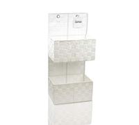 Arpan Wall Hanging Nylon 2 Shelf Storage Basket Cabinet - Ideal For Home/Office/Bathroom in White Arpan White