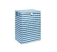 Arpan Washing Baskets for Laundry Plastic bin Hamper Storage Basket Blue - White Nautical Design 44 Litres Capacity Light Weight