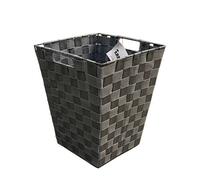 Arpan Waste Paper Bin Grey Nylon Plastic Strong Square Storage Basket Ideal For Home, Office, Hotels - Versatile Wastebasket For G