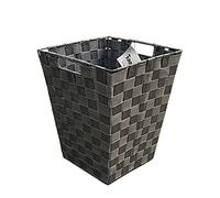 ARPAN Waste Paper Bin Grey Nylon Plastic Strong Square Storage Basket Ideal for Home, Office, Hotels - Versatile wastebasket for garbage and rubbish