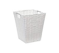 Waste Paper Bin White Resin Plastic Strong Square Basket Storage Ideal For Home, Office, Hotels (White Square) Arpan White One Size