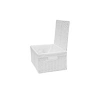 Arpan White Paper Rope Woven Storage Xmas Hamper Basket Box With White Cloth Lining (Small -W28xD20xH11cm)