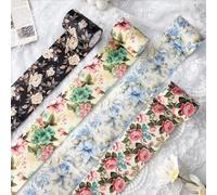 Arpaper Washi Tape Sticker Set of 4 Rolls, Vintage Floral Aesthetic Washi Stickers Masking Pro for Scrapbooking Accessories, Bullet Journals, DIY Crafts, Journaling, Art for Crafts (Blooming Flowers