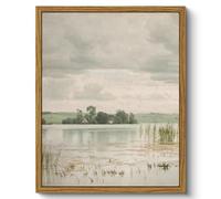 ARPEOTCY Framed Canvas Wall Art Prints, Living Room Hallway Shelf Decor, Lake Landscape Picture Paintings Wall Decor, Vintage Decor for Bedroom Bathroom Table, Aesthetic Room Decor, 20x25cm