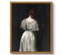 ARPEOTCY Framed Canvas Wall Art Prints, Living Room Shelf Decor, Classical Lady Picture Paintings Wall Decor, Vintage Decor for Bedroom Bathroom Table, Aesthetic Room Dark Academia Decor, 20x25cm