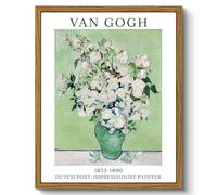 ARPEOTCY Framed Vintage Wall Art on Canvas, Van Gogh, Sage Green Roses, Prints, Decoration, Vintage Flower Painting, Landscape, Wall Art for Living Room, Bathroom, Bedroom, Aesthetic