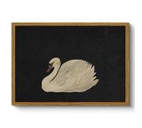 ARPEOTCY Framed Wall Art for Living Room, Vintage Swan Canvas Wall Art Bedroom Animals Kitchen Wall Decor Gifts for Mom, Aesthetic Wall Decor for Bedroom Office, Size A4 (21x29 cm)